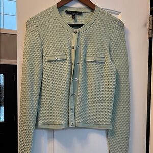 White House Black Market Green Textured Cardigan